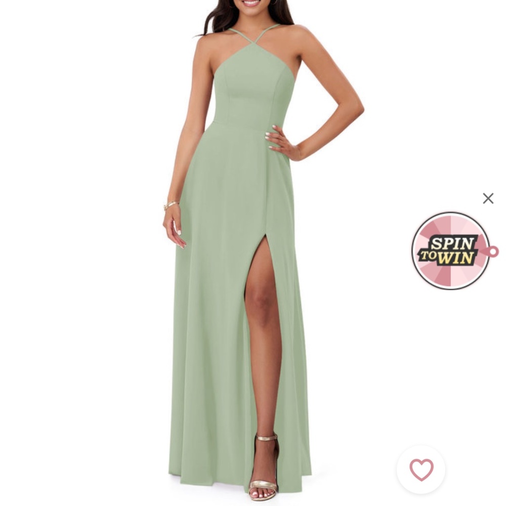 Azazie dusty sage bridesmaid dress